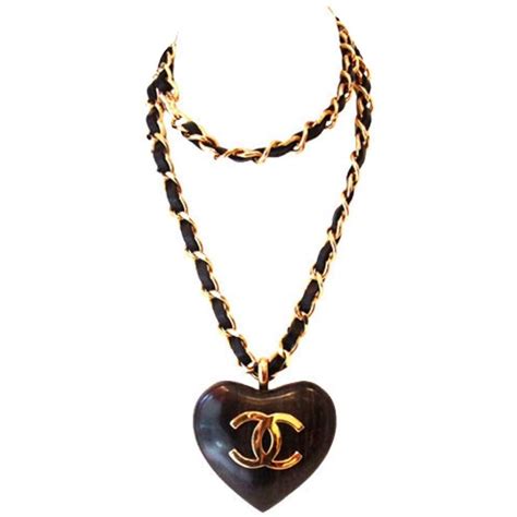 black heart chanel necklace|chanel long necklace.